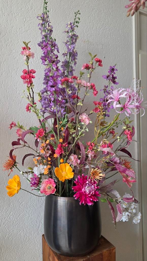 ZGN XL bloemstuk / boeket met Silk-ka kunstbloemen, Ophalen, Binnen, Silk-ka, Zo goed als nieuw