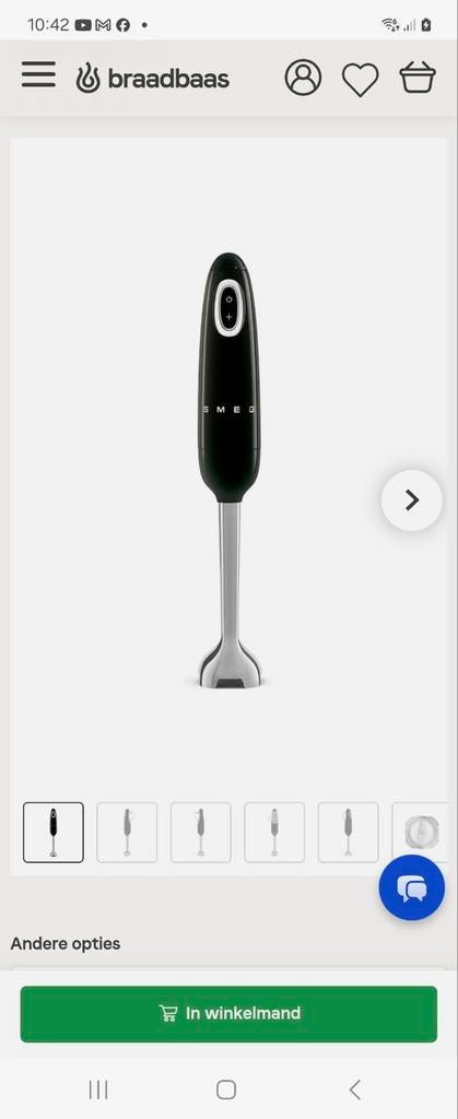 Smeg Staafmixer - Stijlvol en Krachtig Keukenhulpje, Ophalen of Verzenden, Zo goed als nieuw