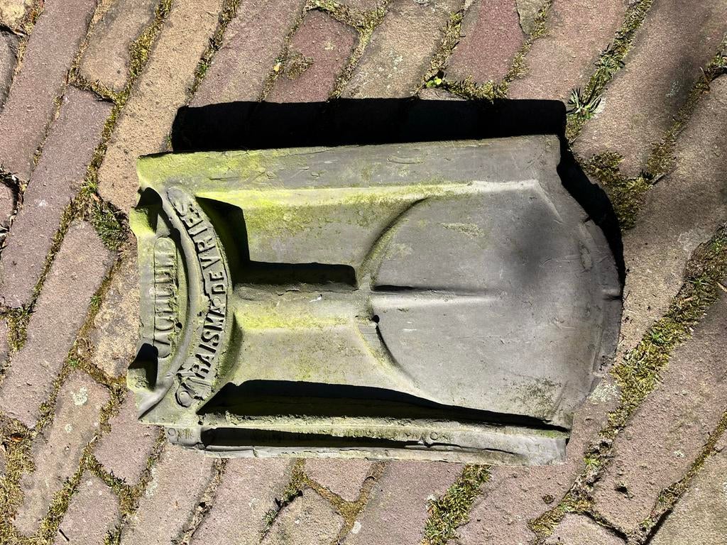 Draisma de Vries dakpan - Blauw gesmoorde vlakkepan, Gebruikt, Steen of Klei, Blauw, Ophalen of Verzenden