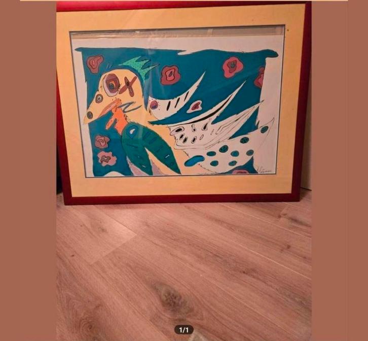 Patty Harpenau (1959) - "La Tete II" - Kleurenzeefdruk, Antiek en Kunst, Kunst | Schilderijen | Modern, Ophalen of Verzenden