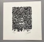 Frank van Damme - houtgravure, Waar was Wally, Antiek en Kunst, Ophalen of Verzenden