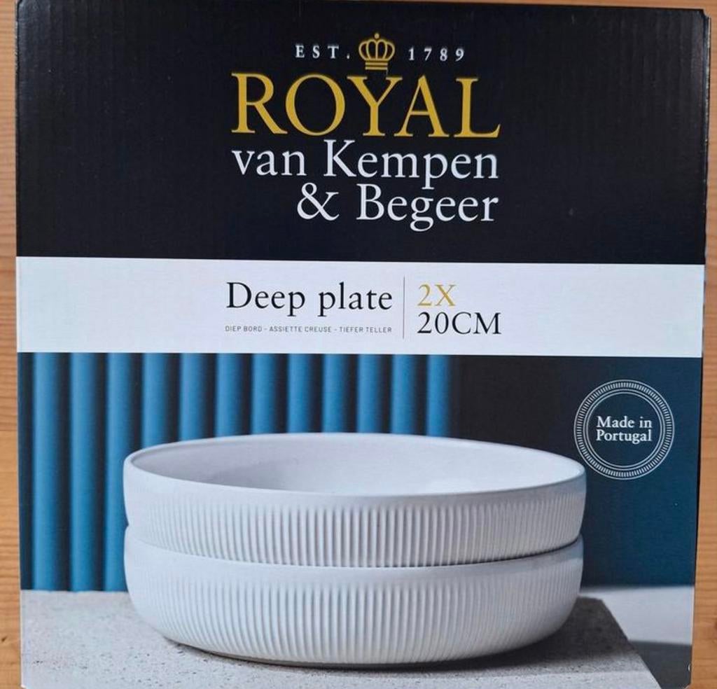 Royal Van Kempen & Begeer diepborden Wit, Nieuw, Ophalen of Verzenden, Bord(en), Effen