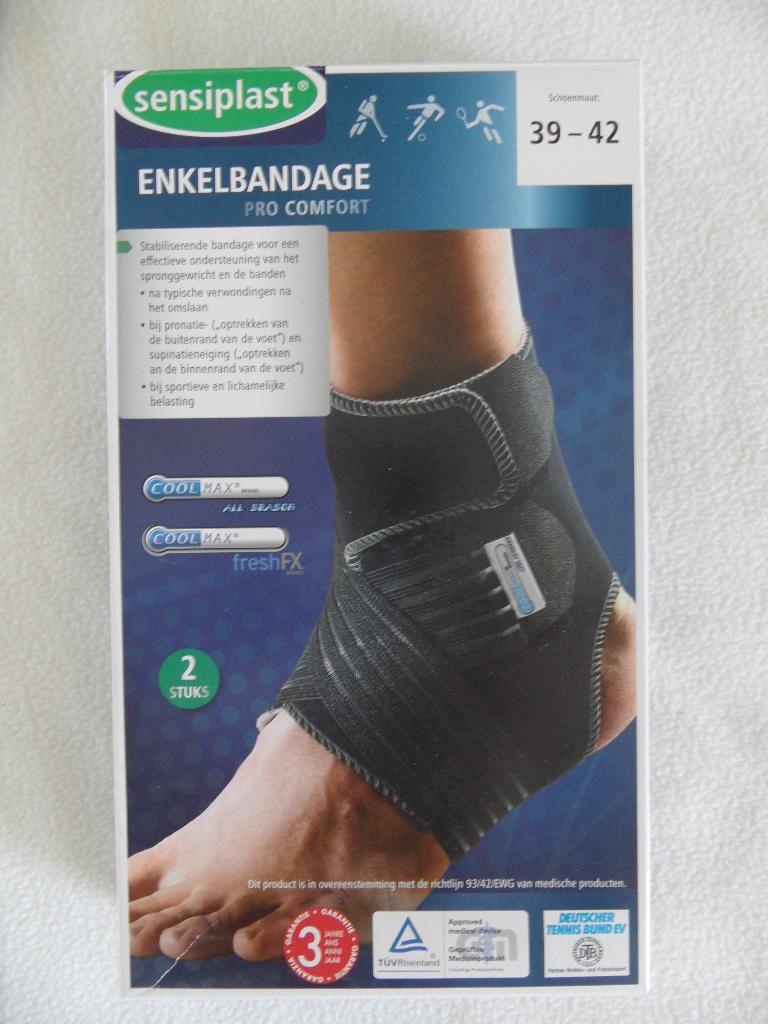 Sensiplast 2x enkelbandage - enkelbrace - maat 39-42 - NIEUW, Ophalen of Verzenden, Nieuw