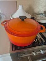 Sola braadpan - Oranje gietijzeren pan, Gebruikt, Gietijzer, Ophalen of Verzenden, Keramische plaat