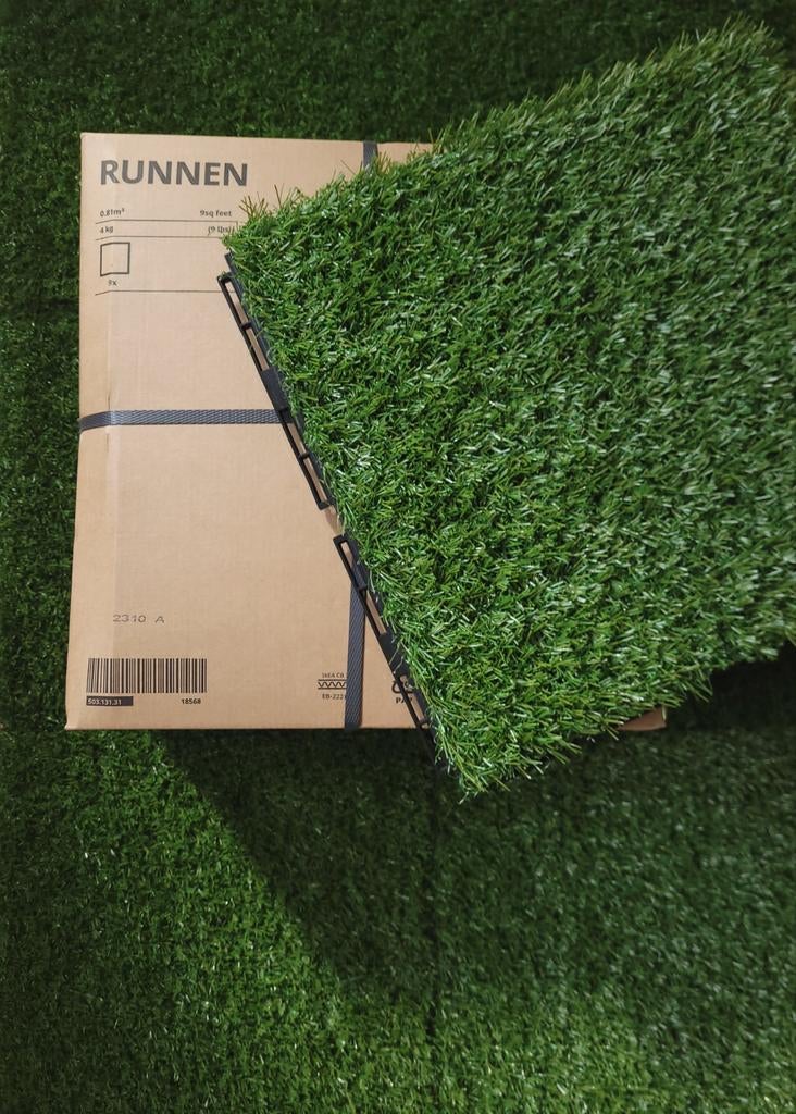 IKEA RUNNEN vlonders met kunstgras – Nieuw (2 pakken), Tuin en Terras, Terrasdelen en Vlonders, Ophalen, Nieuw, Kunststof