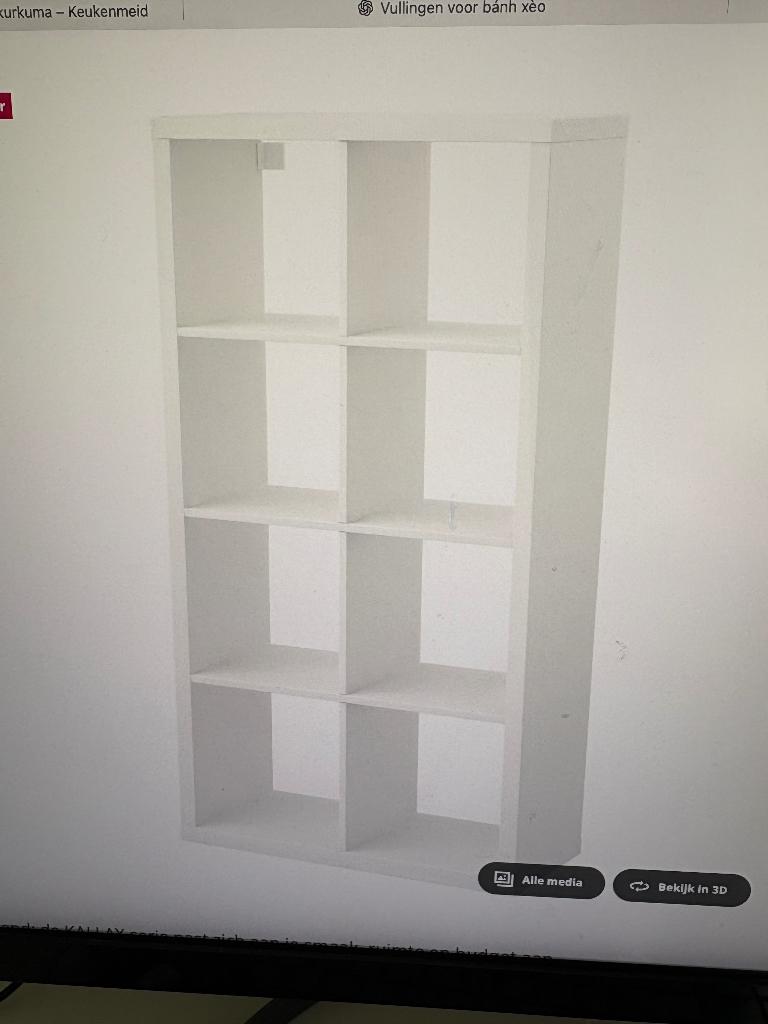 Kallax kast, Huis en Inrichting, Kasten | Boekenkasten, Ophalen, Minder dan 50 cm, Gebruikt, 100 tot 150 cm