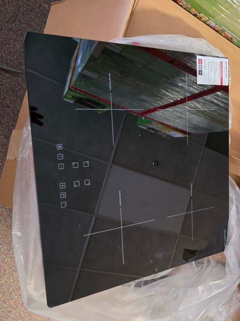 Opzet kookplaat  55 cm nieuw Normale stopcontact, Ophalen, Nieuw, 4 kookzones, Inductie