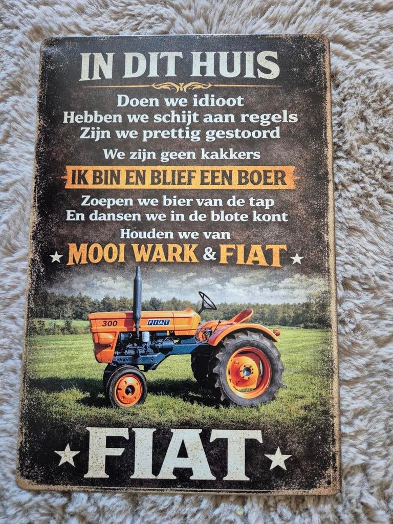 In dit huis Fiat 300 reclamebord, Ophalen of Verzenden, Nieuw, Reclamebord