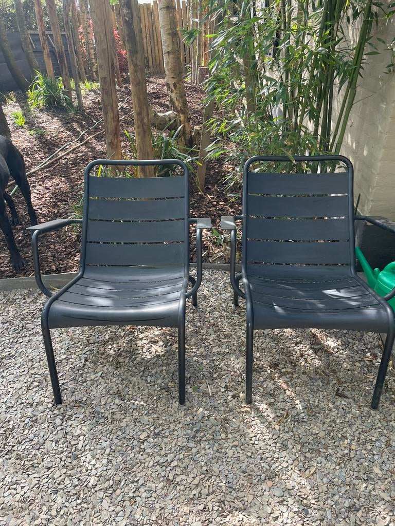 Fermob low fauteuil zwart, Tuin en Terras, Ophalen, Gebruikt, Metaal