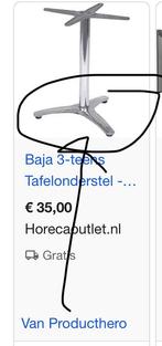 Onderstel tafel chroom 10 mm doorsnede gat verbinding tuin, Ophalen, Zo goed als nieuw, Minder dan 180 cm, Overige typen