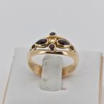Gouden ring 14k met granaat, 4.55g, maat 17,5, Sieraden, Tassen en Uiterlijk, Ringen, Ophalen of Verzenden, Zo goed als nieuw