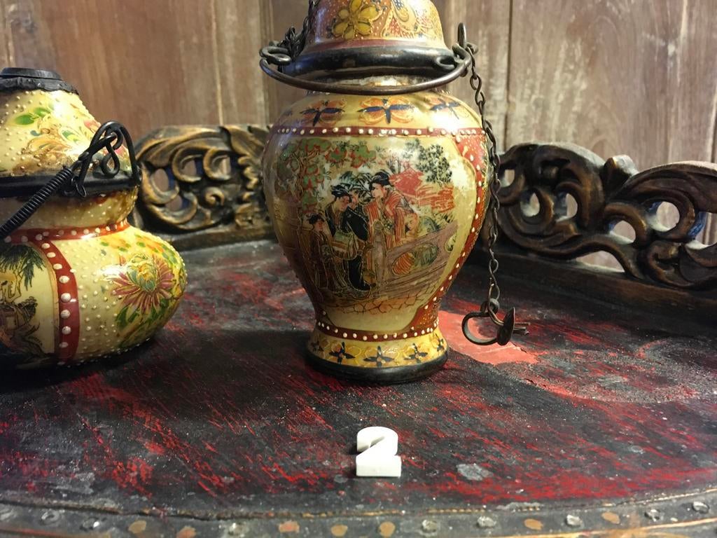 Zes Antieke Opiumpijpen en Decoratieve Items, Ophalen of Verzenden