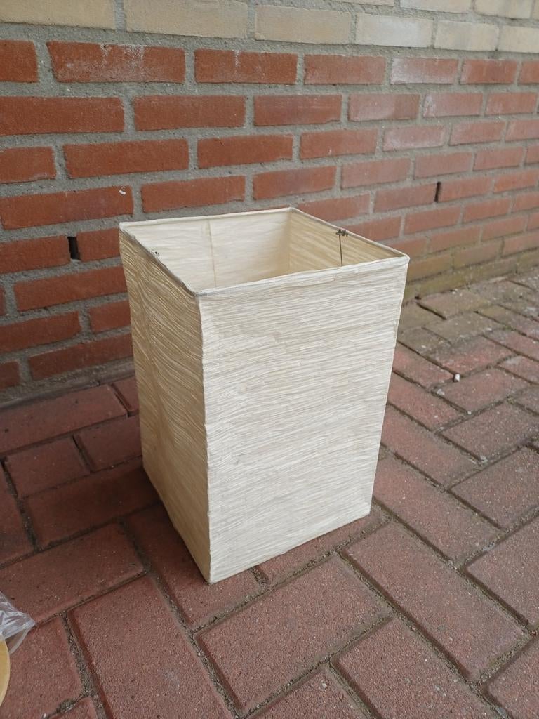 Stijlvolle papieren lampenkap - vierkant en naturel, Huis en Inrichting, Lampen | Lampenkappen, Ophalen, Crème, Gebruikt, 25 tot 50 cm