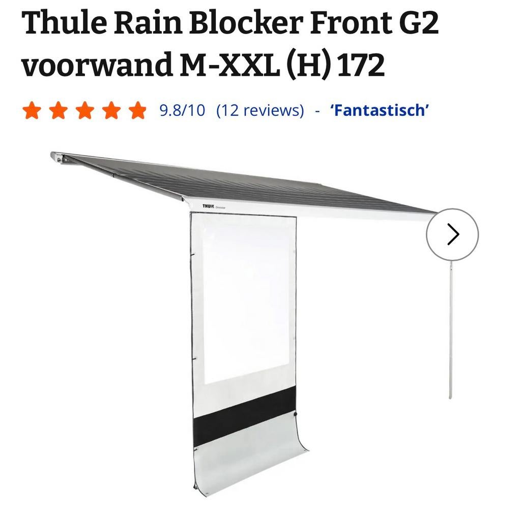 Thule Rain Blocker Front M- XXL ( H) 172 cm breed, Ophalen, Zo goed als nieuw