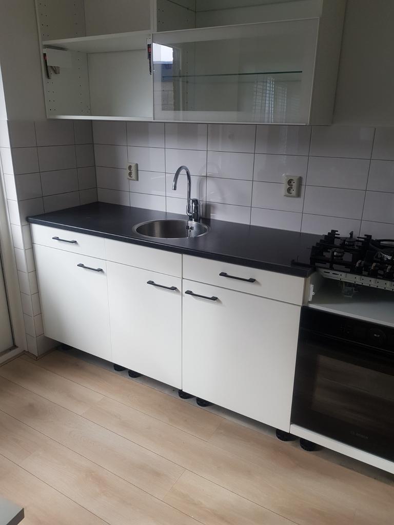 Zgan werkblad/ keukenblad inclusief wasbak/ kraan., Zwart, Graniet of Steen, Enkelwandige keuken, Ophalen of Verzenden