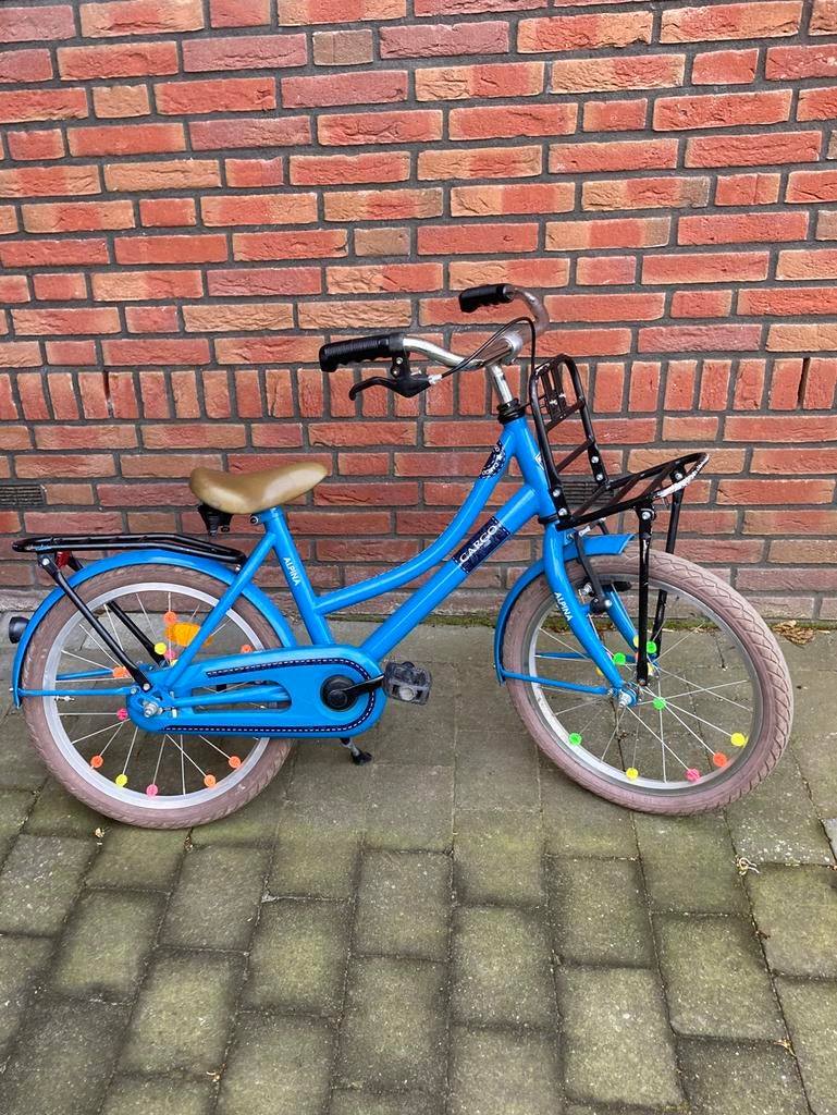 Blauwe Alpina Cargo kinderfiets 18 inch, Fietsen en Brommers, Ophalen of Verzenden, Gebruikt, 16 tot 20 inch