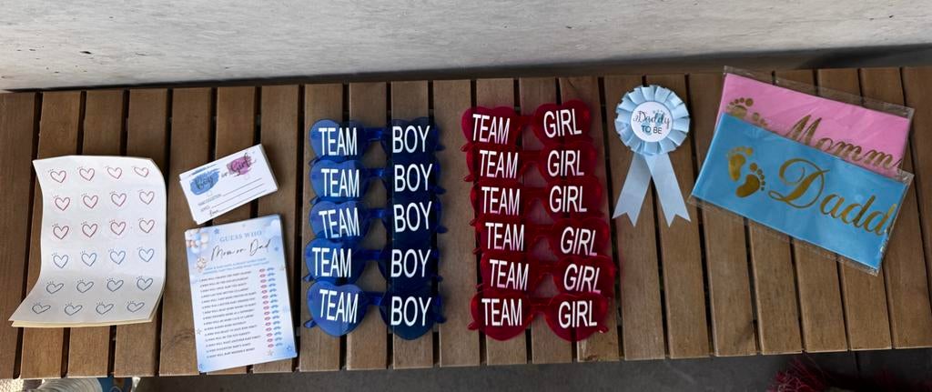 Gender Reveal Pakket: Versiering & Bekendmaking, Hobby en Vrije tijd, Feestartikelen, Ophalen of Verzenden, Nieuw, Versiering