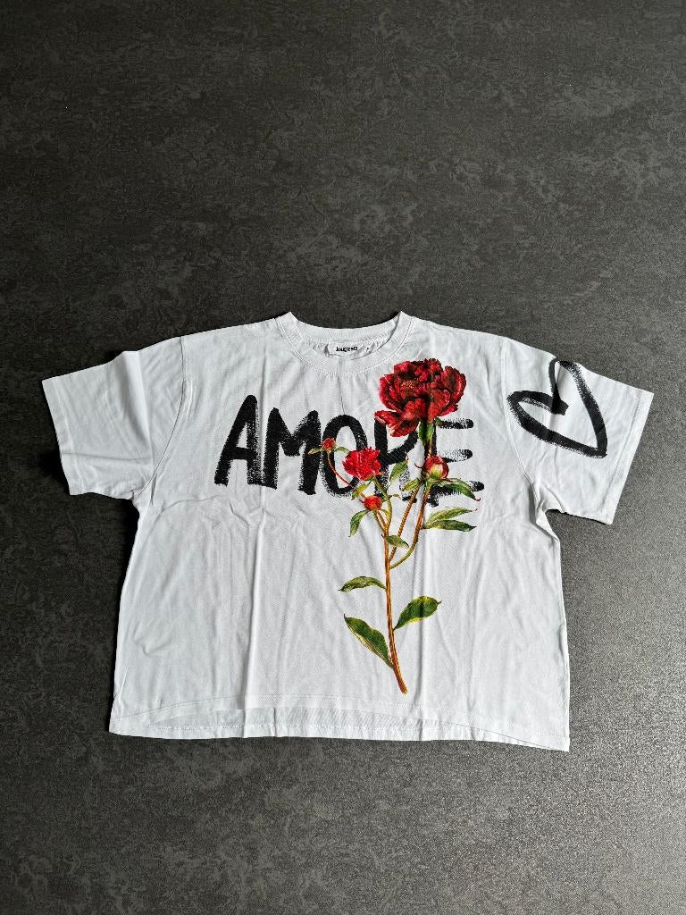 Desigual shirt wit met rode bloem, Wit, Maat 46/48 (XL) of groter, Ophalen of Verzenden, Zo goed als nieuw