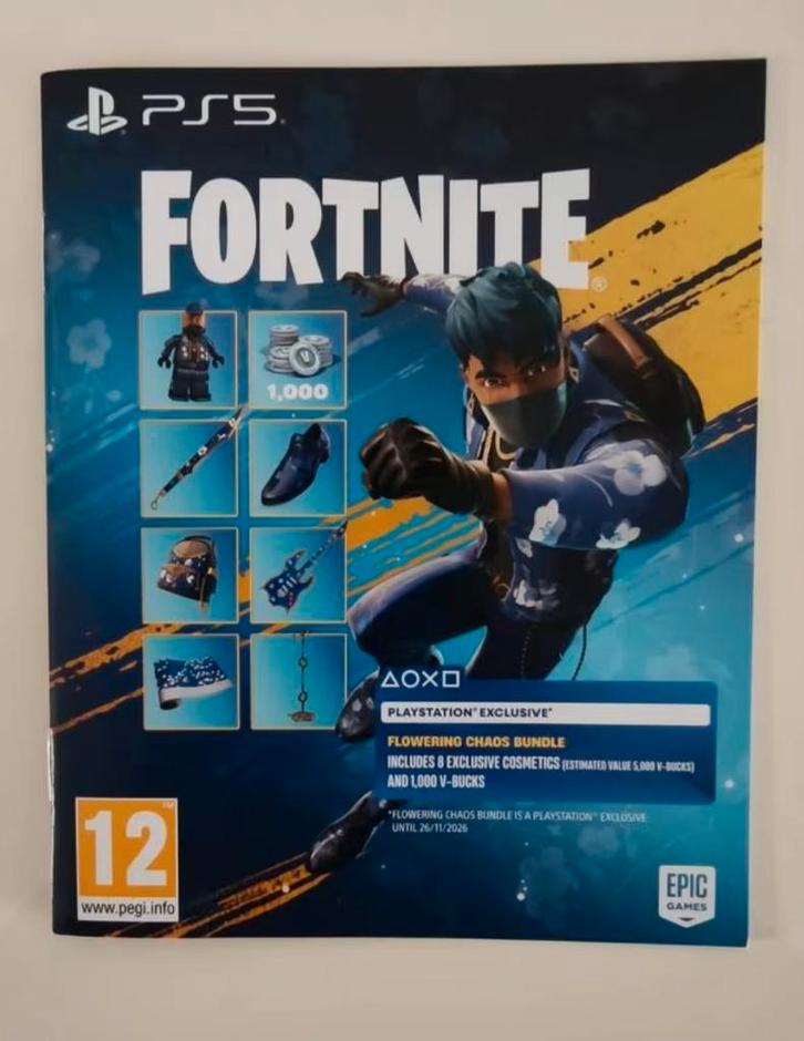 Fortnite Flowering Chaos Bundle PS5 (Digitale code), Spelcomputers en Games, Games | Sony PlayStation 5, Nieuw, Ophalen