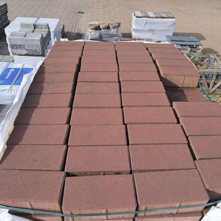 partij kleurechte klinkers Cera Nueva 10,5x21x8 Ligniet, Tuin en Terras, Tegels en Klinkers, Nieuw, Klinkers, Beton, 10 m² of meer