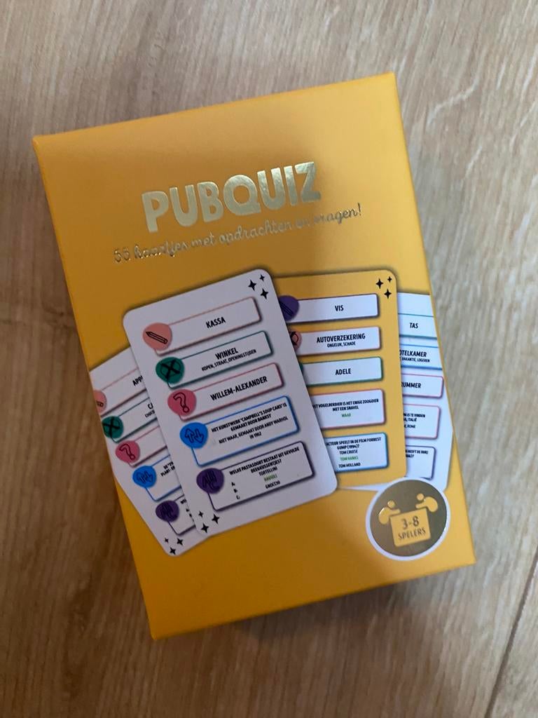 Spelletje pubquiz 10+, Hobby en Vrije tijd, Gezelschapsspellen | Kaartspellen, Ophalen, Zo goed als nieuw