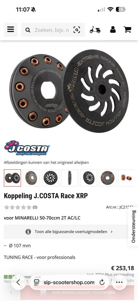 J.COSTA Koppeling minarelli 50 70cc scooter, Ophalen of Verzenden, Nieuw, Blok, Overige merken