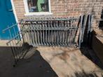 Metalen hekwerk | ~9 meter breed, 95 cm hoog | ijzeren hek, Tuin en Terras, Tuinhekken en Hekwerk, Ophalen, Gebruikt, IJzer, Sierhekwerk