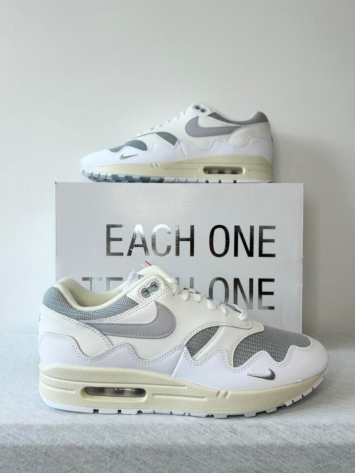 Nike Air Max 1 Patta Waves White (EU 44,5), Kleding | Heren, Schoenen, Nieuw, Sneakers of Gympen, Wit, Ophalen of Verzenden