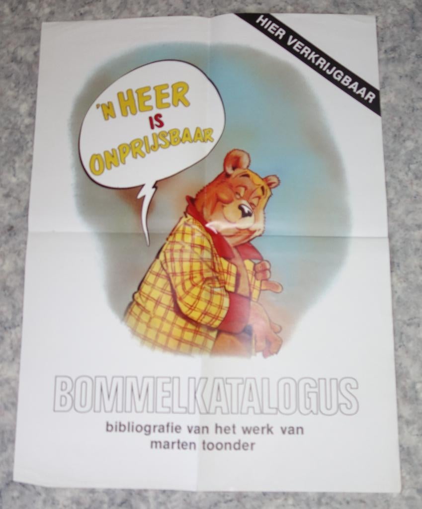 Vintage Stripposter van Bommel, Gelezen, Marten Toonder, Eén stripboek, Ophalen of Verzenden