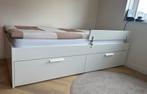 Eenpersoonsbed met 2 diepe lades incl lattenbodem, Ophalen, 90 cm, Eenpersoons, Wit