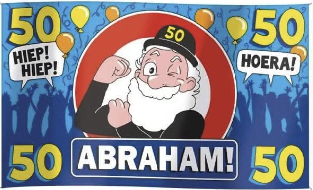 Gevel vlag Abraham 50 jaar 90x150 cm, Verzenden, Zo goed als nieuw