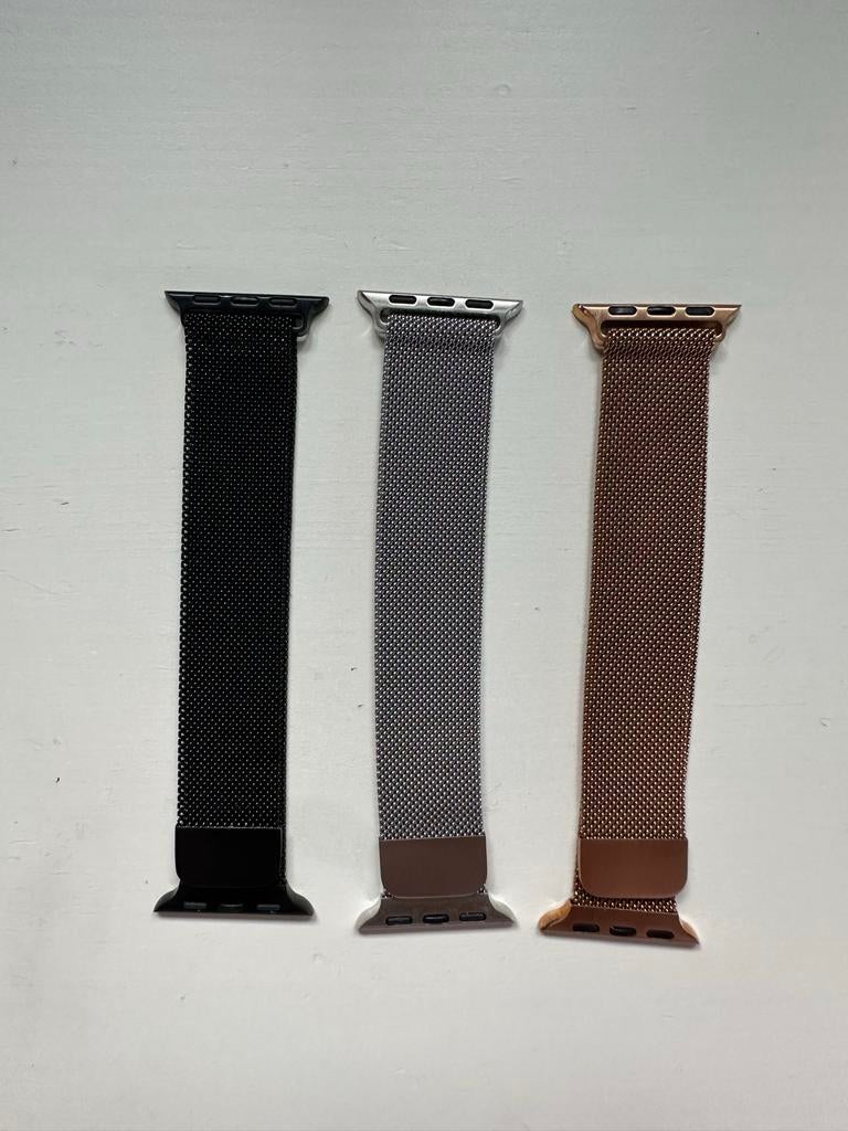 Apple Watch bandjes - zilver, zwart, brons, Ophalen of Verzenden, Zo goed als nieuw, Zilver, IOS