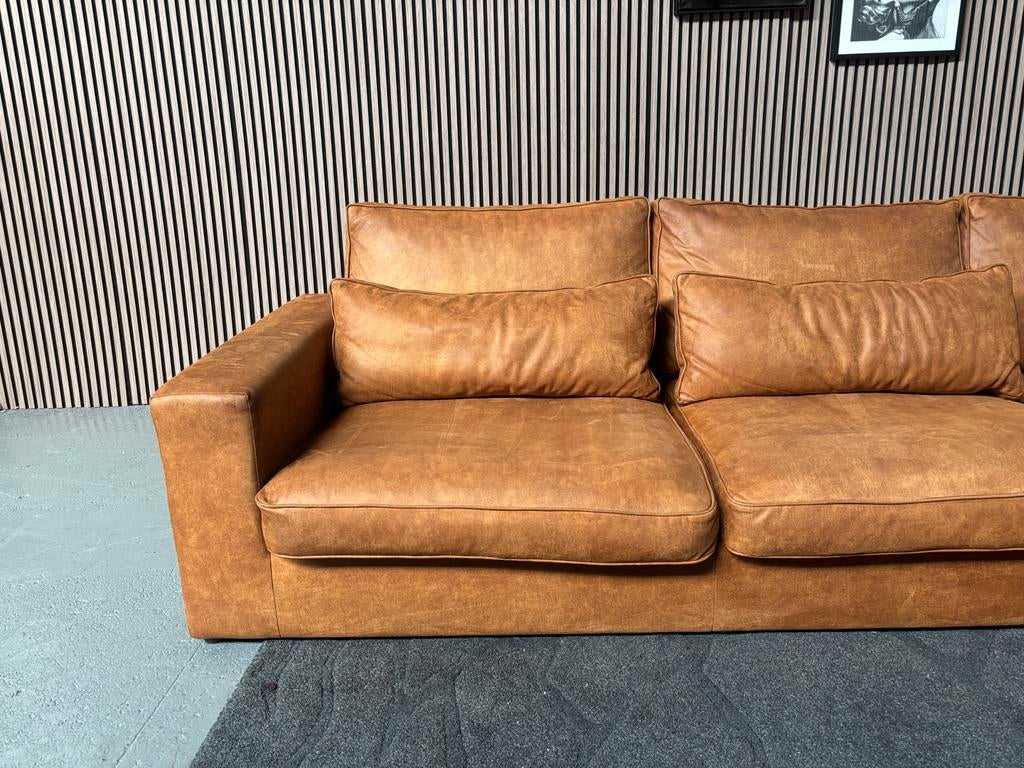 GRATIS LEVERING Grote Hoekbank Cognac 315x255 GEREINIGD, Huis en Inrichting, Banken | Bankstellen, Hoekbank, 300 cm of meer, Ophalen of Verzenden