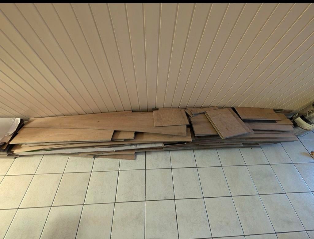 Gratis op te halen restanten gebruikte PVC kliklaminaat, Huis en Inrichting, Stoffering | Vloerbedekking, Ophalen of Verzenden