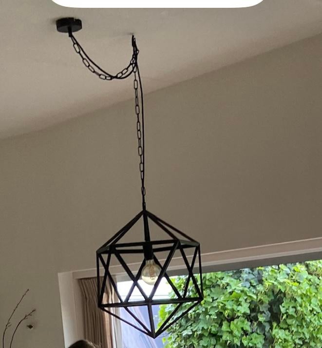 Hanglamp industrieel metaal, Ophalen, Zo goed als nieuw, Metaal, Minder dan 50 cm