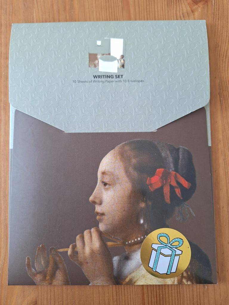 Briefpapier met enveloppen Vrouw met parelsnoer Vermeer, Diversen, Schrijfwaren, Ophalen of Verzenden, Nieuw