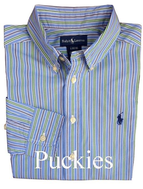 Gestreept Ralph Lauren overhemd maat 152/158 NIEUW (9673) a, Overhemd of Blouse, Nieuw, Ophalen of Verzenden, Jongen