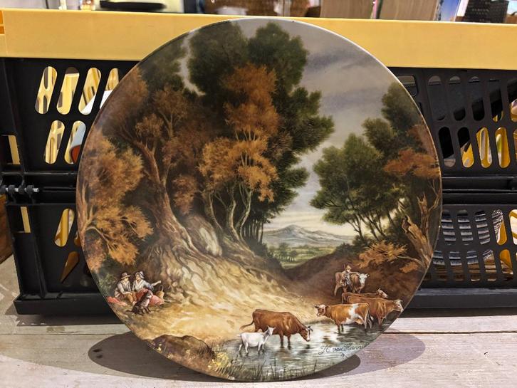 Wandbord met schilderij van J.C. van Hunnik (27 cm), Antiek en Kunst, Antiek | Wandborden en Tegels, Ophalen of Verzenden