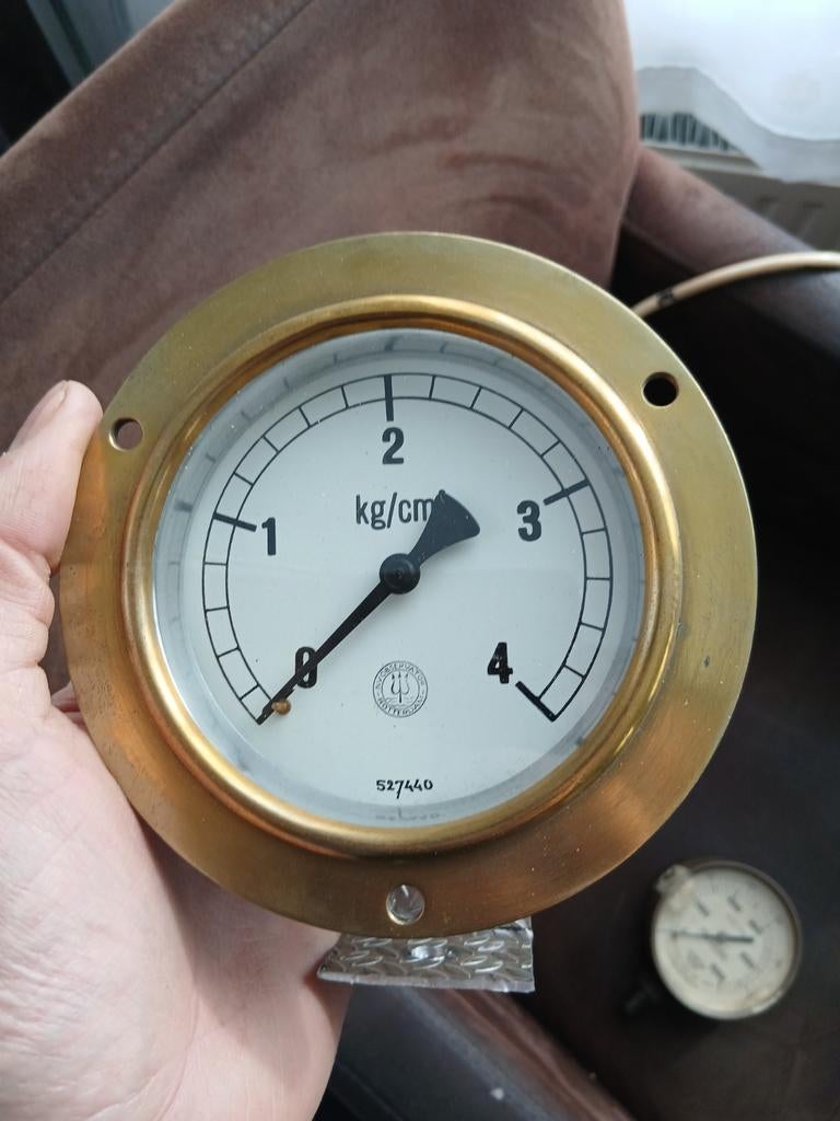 Manometer Drukmeter inbouw oliedruk opduwer sleepboot, Watersport en Boten, Accessoires en Onderhoud, Ophalen of Verzenden