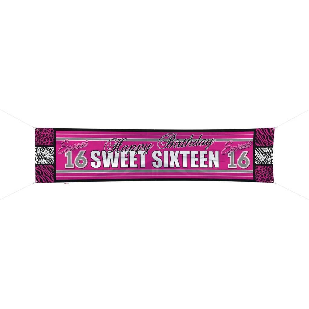 Gevelbanner / spandoek sweet 16 (61180), Info@all4funbaarlo.nl, A, Verjaardag, Nieuw