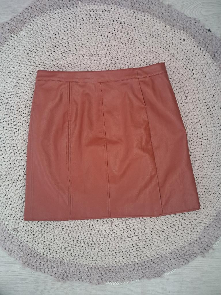 cognackleurige? lederlook rok (Hema) XL, Overige kleuren, Maat 46/48 (XL) of groter, Ophalen of Verzenden, Gedragen