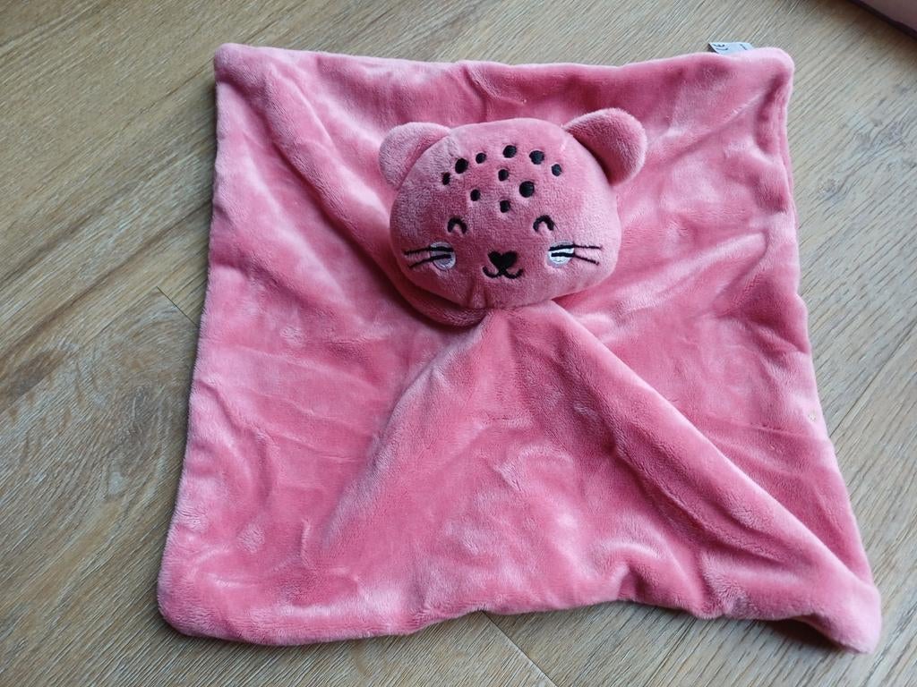 Knuffeldoekje doekje roze doek kat panter poes, Ophalen of Verzenden, Zo goed als nieuw