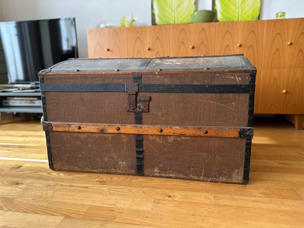 Hutkoffer / dekenkist Antiek, Huis en Inrichting, Woonaccessoires | Kisten, Ophalen, Gebruikt, 50 tot 100 cm, Minder dan 50 cm