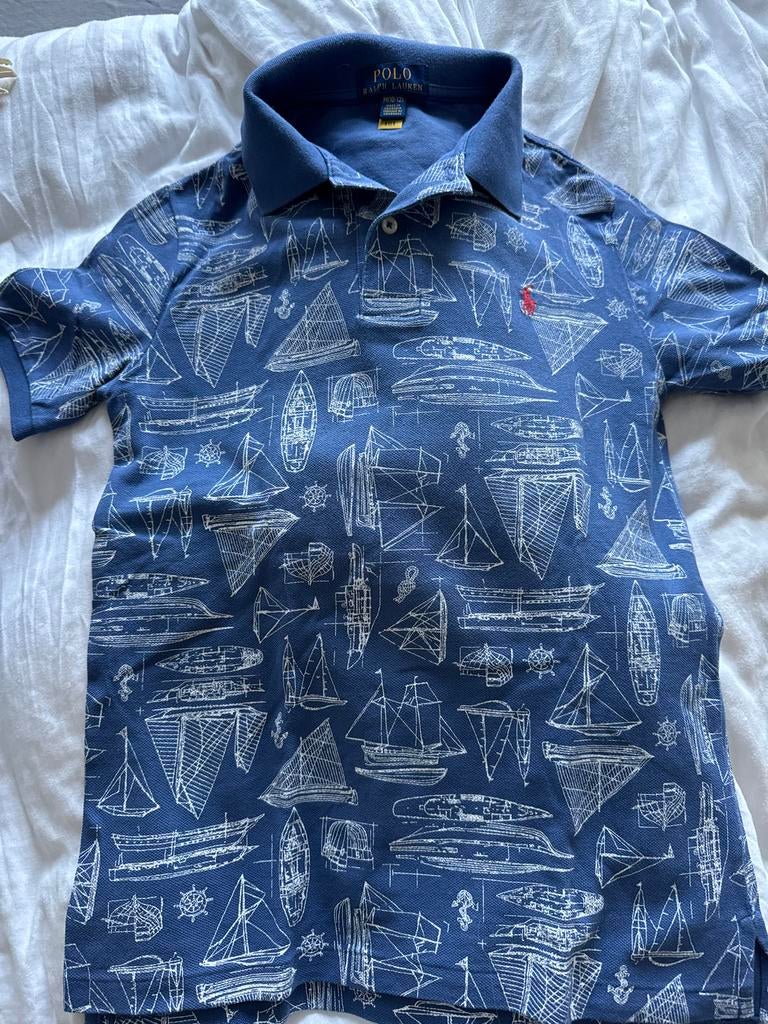 Ralph Lauren Polo met bootthema - Maat 12, Ophalen of Verzenden, Zo goed als nieuw, Jongen of Meisje, Shirt of Longsleeve