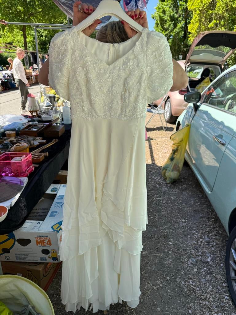 Trouwjurk mt 32 incl accessoires, Ophalen of Verzenden, Gedragen, Wit, Trouwjurk