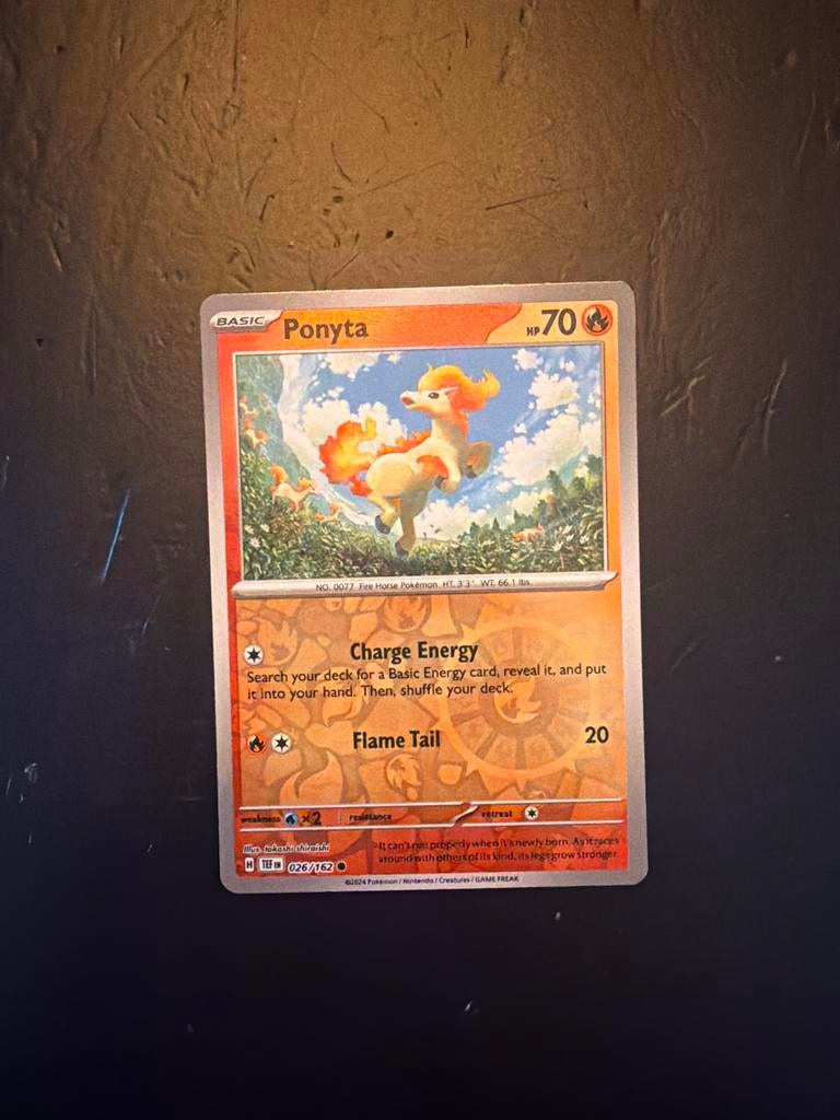 Ponyta #26 reverse holo - Pokémon TCG Kaart, Ophalen of Verzenden, Zo goed als nieuw, Losse kaart