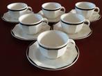 Villeroy & Boch Varia Black - 6 kop en schotels (zwart goud), Ophalen of Verzenden, Zo goed als nieuw, Overige stijlen, Kop(pen) en/of Schotel(s)