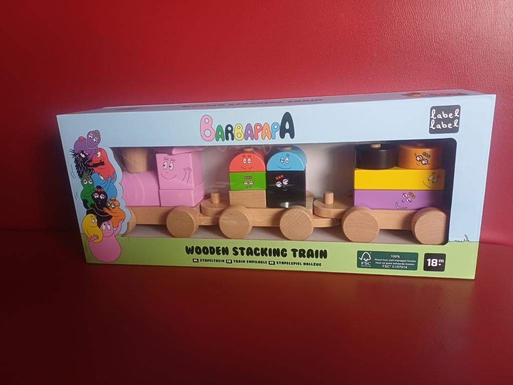 Barbapapa Houten Stapeltrein - Nieuw in doos, Kinderen en Baby's, Ophalen of Verzenden, Nieuw