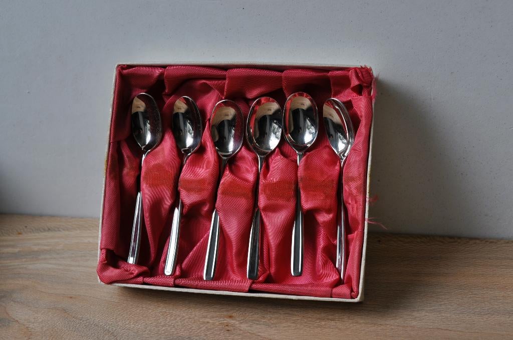 Vintage Gero Zilduro Mocca Espresso Lepeltje 9 cm, Ophalen of Verzenden, Gebruikt, Overige materialen, Bestek