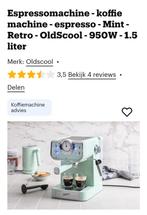 OLDSCOOL Espressomachine/Koffiemachine mintgroen Z.G.A.N., Witgoed en Apparatuur, Koffiezetapparaten, Ophalen of Verzenden